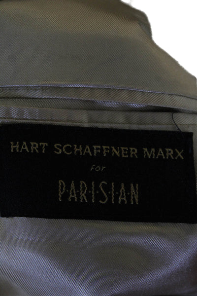 Hart Schaffner Marx Mens Houndstooth Print Single Breasted Blazer Beige Size 40