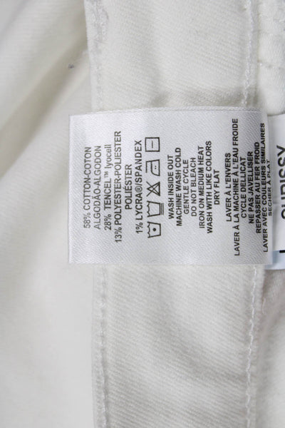 DL1961 Womens Cotton High Rise Distressed Ankle Skinny Jeans White Size 26