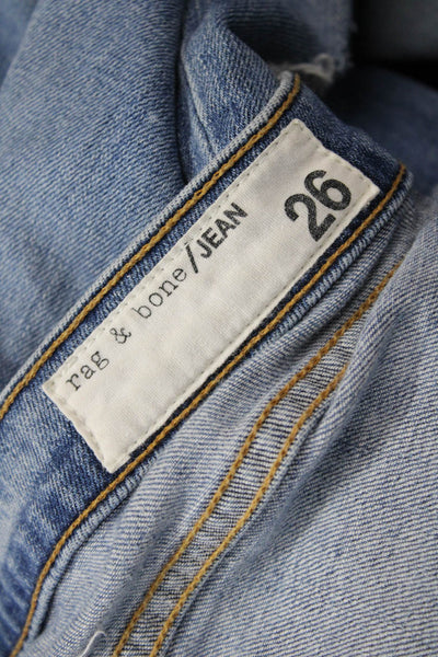 Rag & Bone Jean Womens Cotton Distressed Low Rise Skinny Jeans Blue Size 26