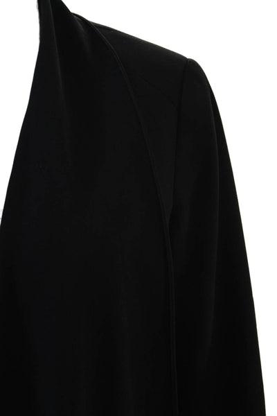 Trouve Womens Zippered Trim Detail Pointed Hem Jacket Solid Black Size S