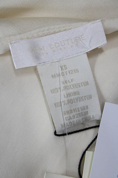 MM Couture Womens Beaded Sleeveless Tank Top Ivory White Size Extra Small