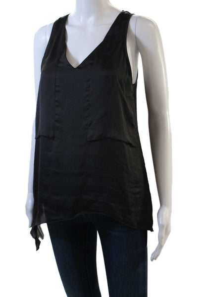 Rag & Bone Womens V Neck Asymmetrical Tank Top Black Size Extra Small