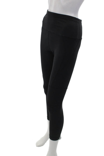 Lululemon Womens Spandex Textured Lined Ankle Leggings Black Size S