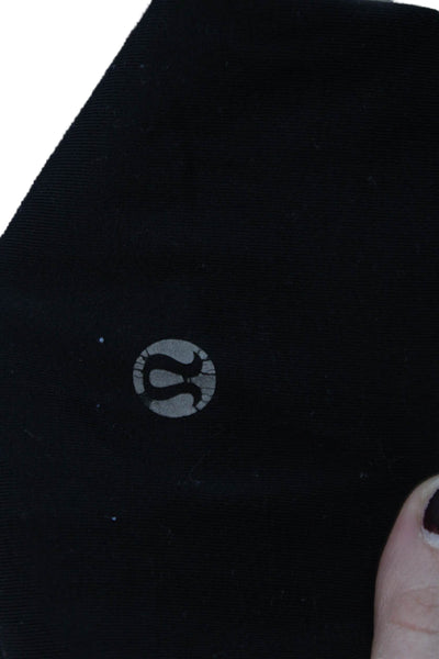 Lululemon Womens Spandex Textured Lined Ankle Leggings Black Size S