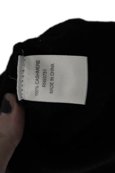 IN Cashmere Womens Knit Textured Round Neck Long Sleeve Sweater Black Size M