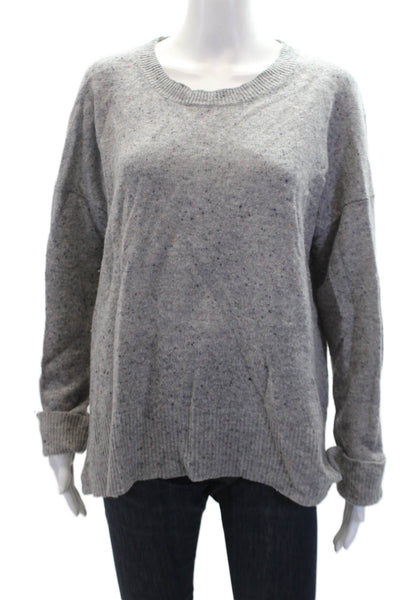 philosophy Womens Cotton Long Sleeve Round Neck Knit Sweater Gray Size L
