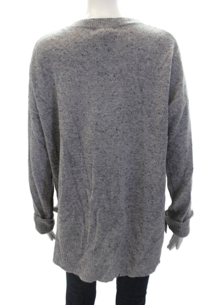 philosophy Womens Cotton Long Sleeve Round Neck Knit Sweater Gray Size L