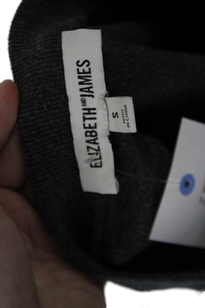 Elizabeth & James Womens Long Sleeve Round Neck Pullover Sweater Gray Size S