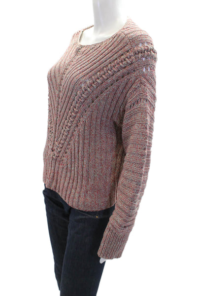 Rag & Bone Womens Cotton Pullover Long Sleeve Thick-Knit Sweater Red Size S