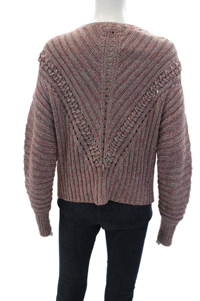 Rag & Bone Womens Cotton Pullover Long Sleeve Thick-Knit Sweater Red Size S
