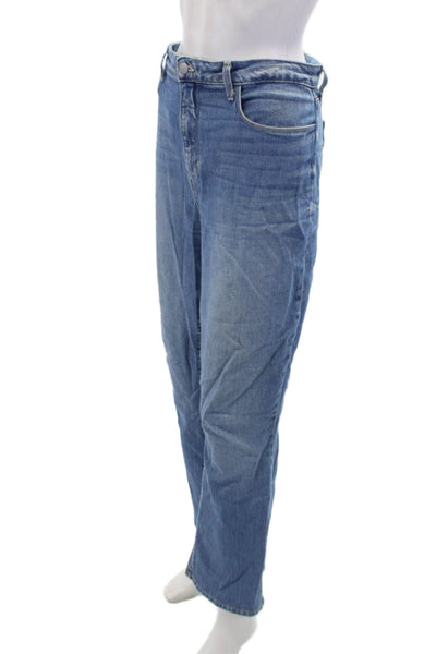 L'Agence Womens Cotton High-Rise Medium Wash Straight Jeans Blue Size 32
