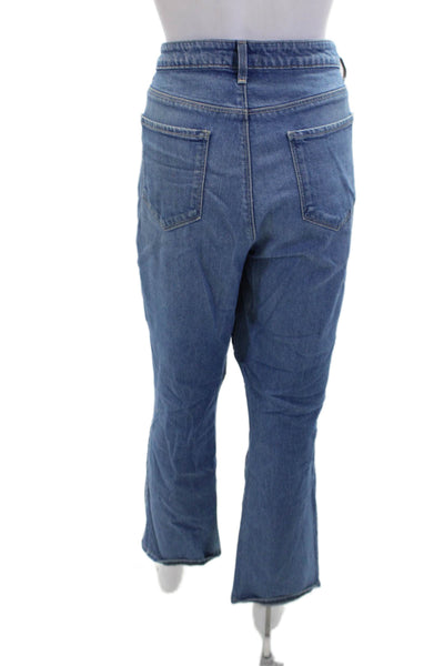 L'Agence Womens Cotton High-Rise Medium Wash Straight Jeans Blue Size 32