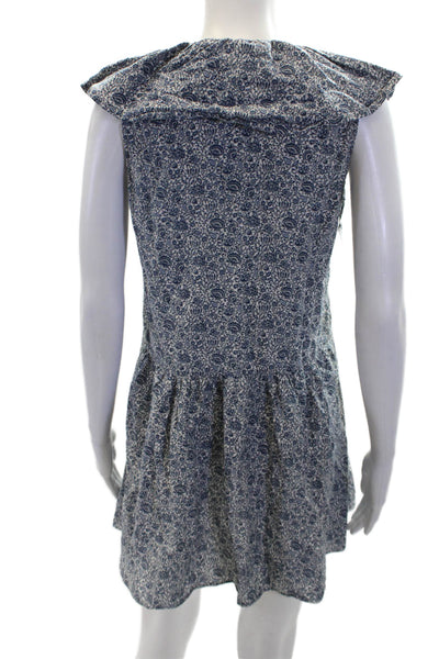 Rebecca Taylor Women's V-Neck Ruffle Sleeveless Floral Mini Dress Size XS