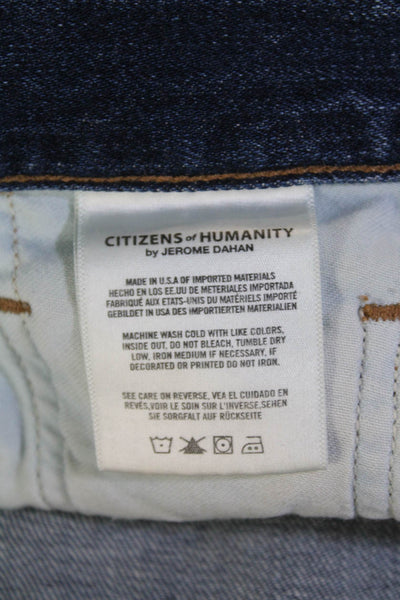 Citizens of Humanity Womens Cotton Zip Button Distress Shorts Blue Size 06