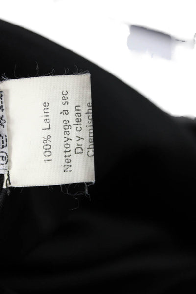 Eitenne Brunel Womens Back Zip Midi Pencil Skirt Black Wool Size 8