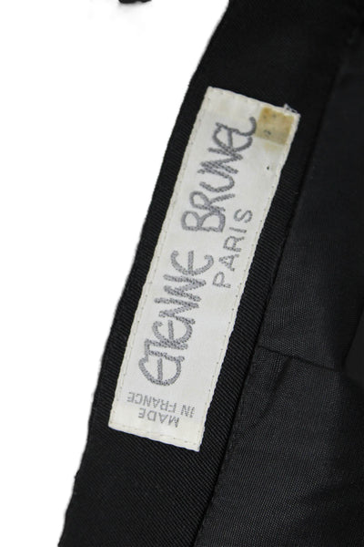 Eitenne Brunel Womens Back Zip Midi Pencil Skirt Black Wool Size 8