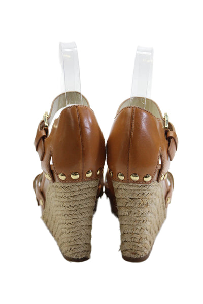 The Jetset Diaries Michael Kors Womens Ankle Strap Espadrilles Sandals Brown 6.5