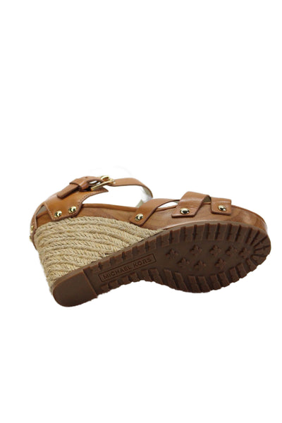 The Jetset Diaries Michael Kors Womens Ankle Strap Espadrilles Sandals Brown 6.5
