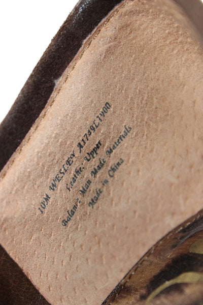 Stuart Weitzman Womens Animal Print Wesley Wedge Pumps Beige Brown Size 10 Mediu