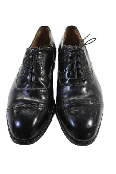 Johnston & Murphy Mens Patent Leather Oxford Dress Shoes Black Size 9.5