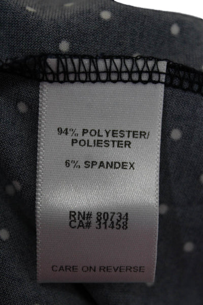 BCBGMAXAZRIA Womens Smocked Waistband Polka Dot Skirt Navy White Size M/L