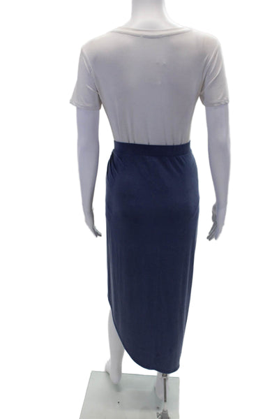 BCBGMAXAZRIA Womens Elastic Waistband Asymmetrical Skirt Blue Size Medium
