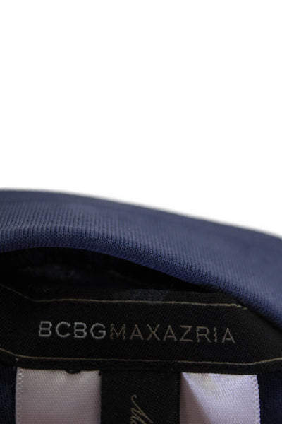 BCBGMAXAZRIA Womens Elastic Waistband Asymmetrical Skirt Blue Size Medium