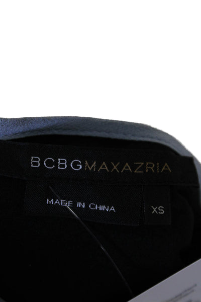 BCBGMAXAZRIA Womens Sleeveless Embroidered V Neck Silk Top Black Size XS