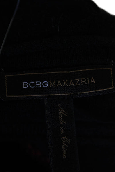 BCBGMAXAZRIA Womens Scoop Neck Sequin Printed Knit Tank Top Black Size Small