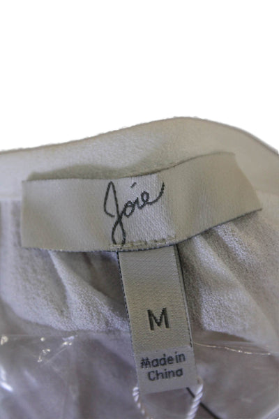 Joie Womens 3/4 Sleeve Lace Trim Keyhole Orval Blouse Porcelain White Medium