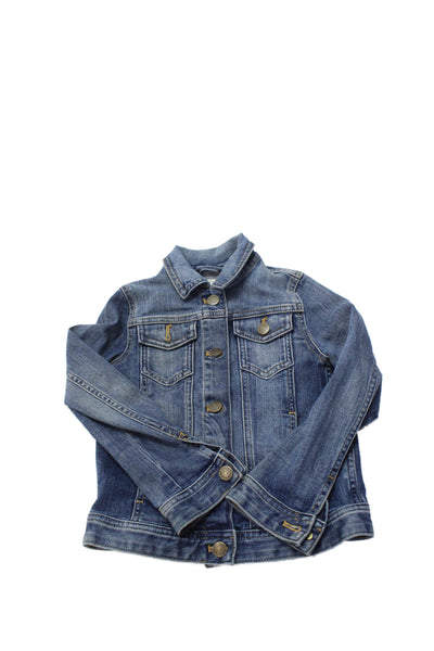 Crewcuts Childrens Girls Jean Button Down Jacket Blue Cotton Size 6-7