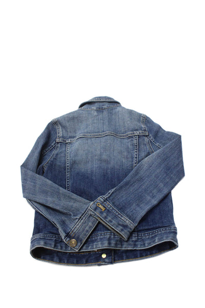 Crewcuts Childrens Girls Jean Button Down Jacket Blue Cotton Size 6-7