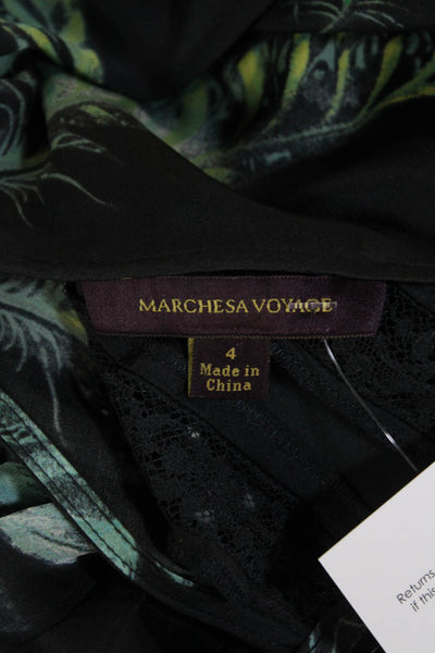 Marchesa Voyage Womens Textured Button Lace Lined Short Dress Black Size 4