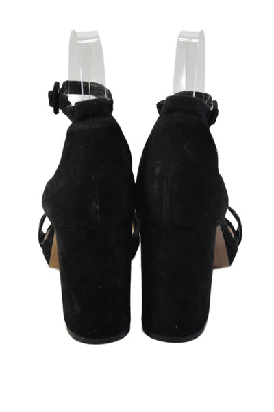 STEVEN BY STEVE MADDEN Womens Suede Vino Sandal Heels Black Size 7.5 Medium
