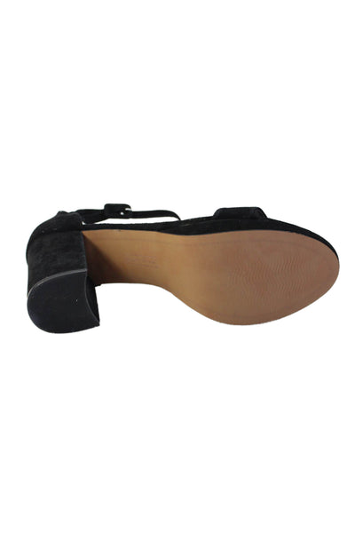 STEVEN BY STEVE MADDEN Womens Suede Vino Sandal Heels Black Size 7.5 Medium