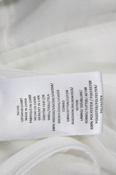 Marchesa Voyage Womens Cotton Pom Pom Trim Lace Detail Jumpsuit White Size 6