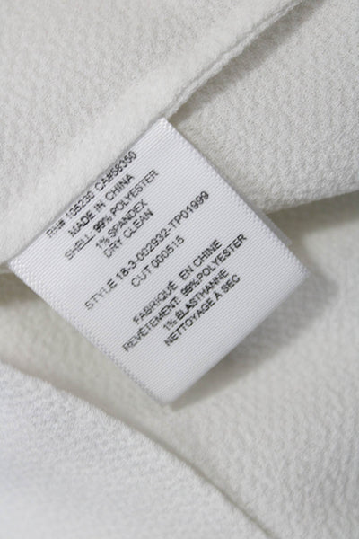 Joie Womens High Neck Rouched Long Sleeve Detail Blouse Solid White Size M