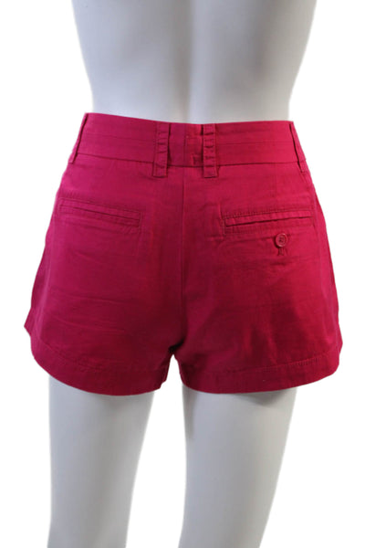 J Crew Womens Cotton Solid Four Pocket Low-Rise Chino Shorts Pink Size 2