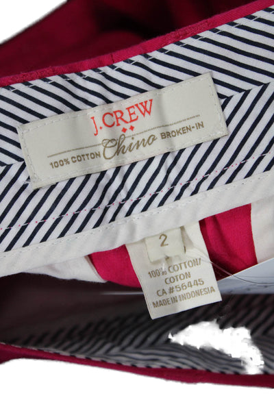 J Crew Womens Cotton Solid Four Pocket Low-Rise Chino Shorts Pink Size 2