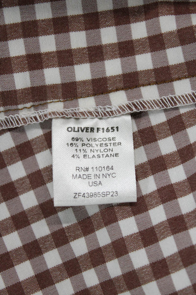 Avenue Montaigne Womens Cotton Plaid Printed Straight Leg Pants Red Size 08
