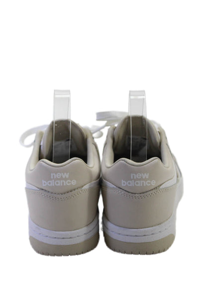 New Balance Mens Lace Up Logo Perforated Sneakers Brown White Leather Size 6