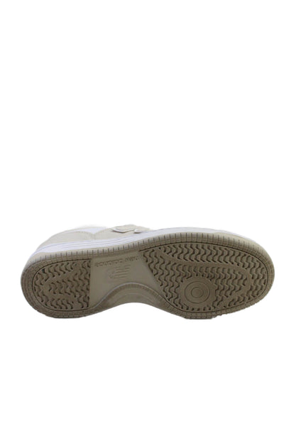 New Balance Mens Lace Up Logo Perforated Sneakers Brown White Leather Size 6