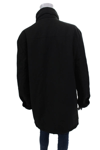 Kenneth Cole Women's Collared Long Sleeves Full Zip Pockets Coat Black Size M