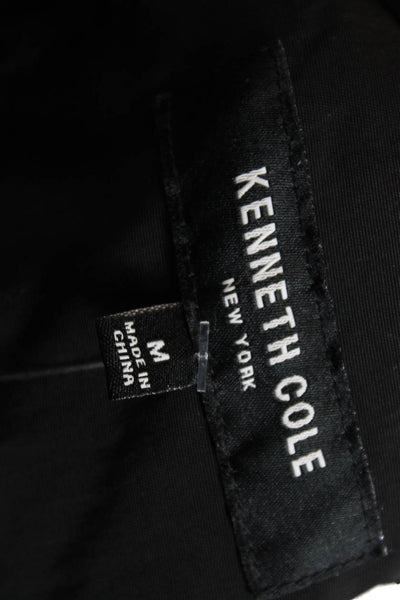Kenneth Cole Women's Collared Long Sleeves Full Zip Pockets Coat Black Size M
