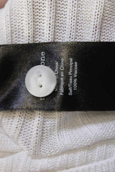 Rag & Bone Womens Short Sleeve Ribbed Button Up Polo White Size XS