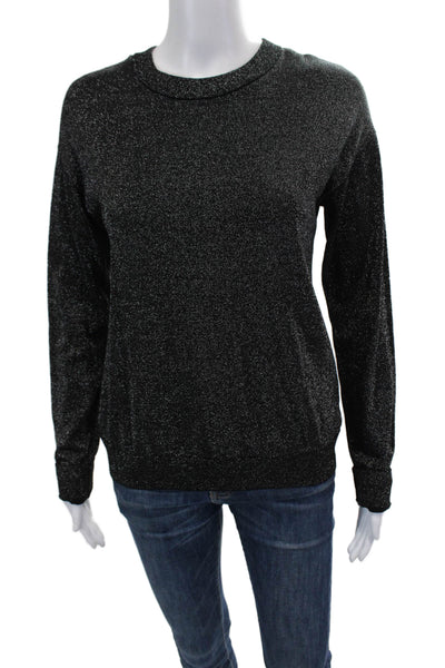 & Other Stories Women's Round Neck Sparkle Long Sleeves Sweater Black Size S