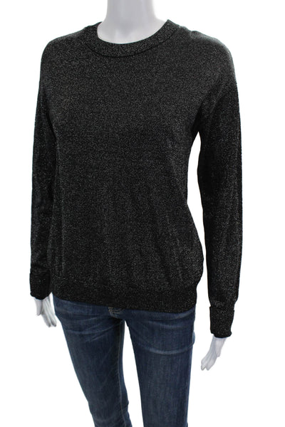 & Other Stories Women's Round Neck Sparkle Long Sleeves Sweater Black Size S
