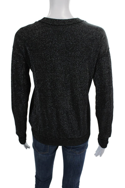 & Other Stories Women's Round Neck Sparkle Long Sleeves Sweater Black Size S