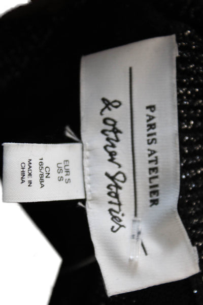 & Other Stories Women's Round Neck Sparkle Long Sleeves Sweater Black Size S