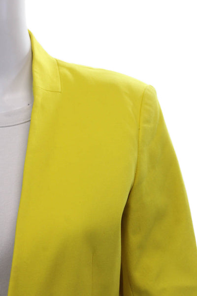 Theory Women's Long Sleeves Open Front Lined Basic Jacket Blazer Yellow Size 4